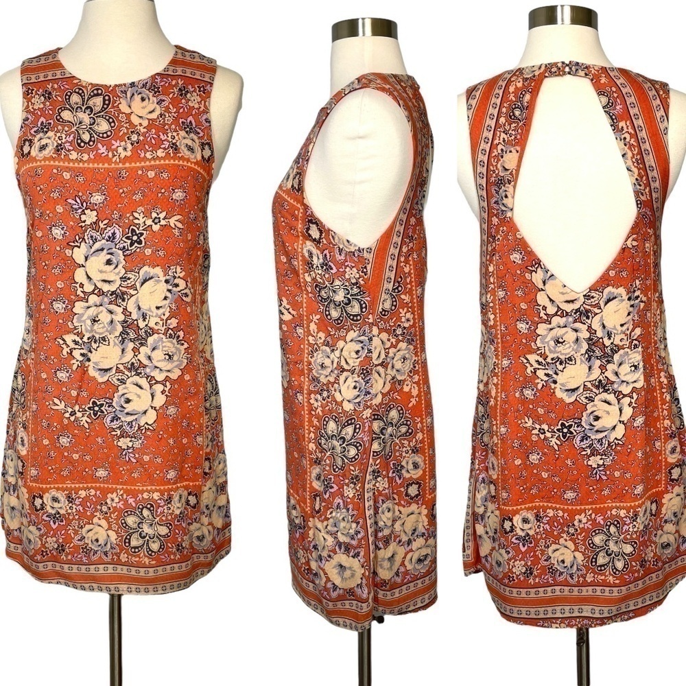 Urban Outfitters Ecoté Multi Colored Sleeveless Dress Keyhole Back Size M